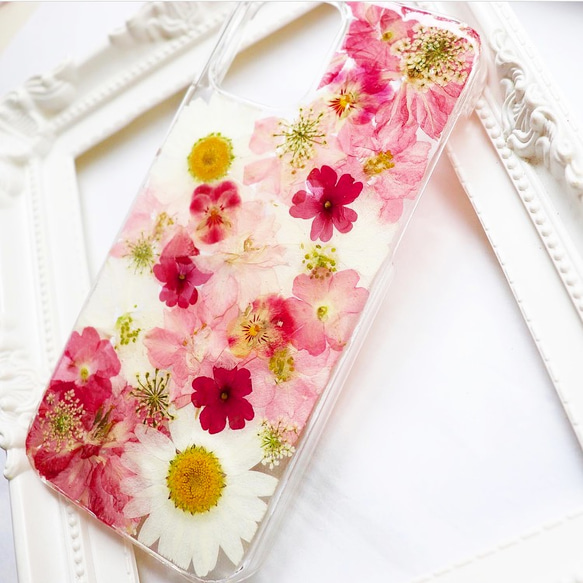押し花iPhoneケース 押し花スマホケース 押し花ケース 押し花 iPhone 