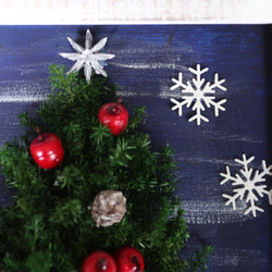 クリスマス　クリスマスツリー「夜空輝くクリスマスの壁掛けフレーム」：クリスマス・ギフト・インテリア・贈り物・贈呈品 3枚目の画像