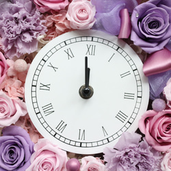 プリザーブドフラワー♡パープルとピンクの花時計 3枚目の画像