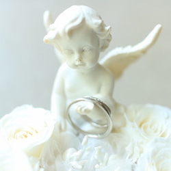 【再販】天使が見守る純白のリングピロー 3枚目の画像
