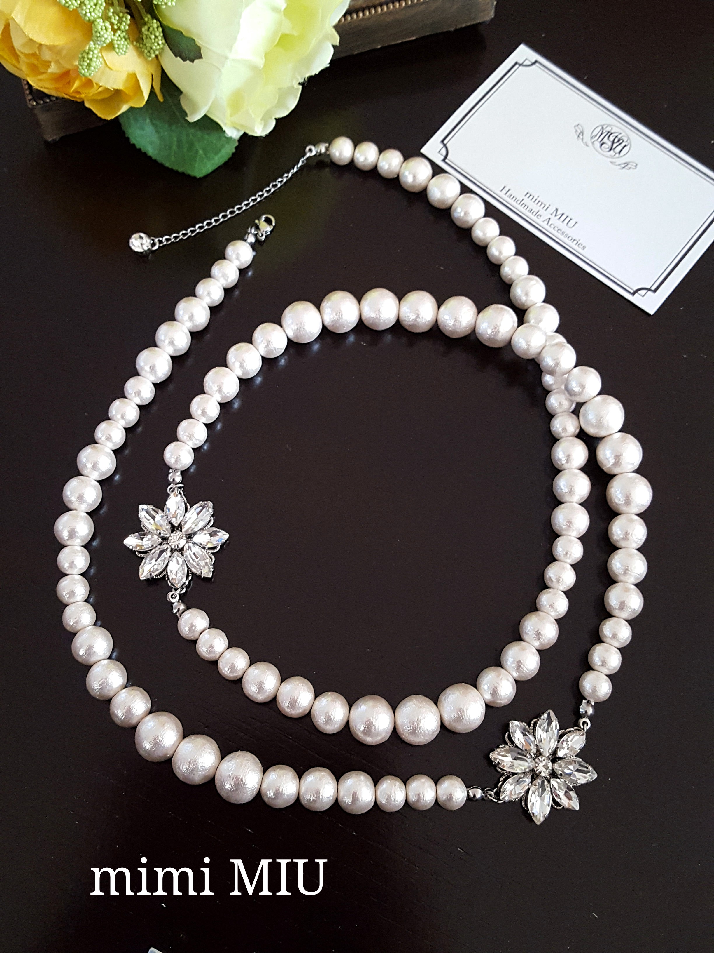 《送料無料》2wayフラワービジューロングネパールックレス