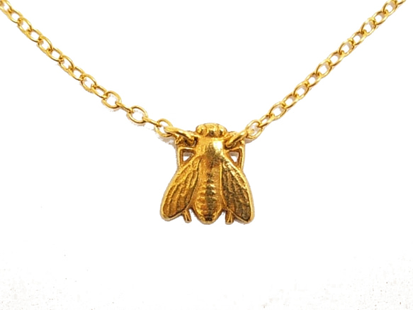 Bee 18ct goldplate/Silver925 Necklace 1枚目の画像