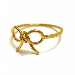 18ct goldplated Bow Ribbon Ring 1枚目の画像