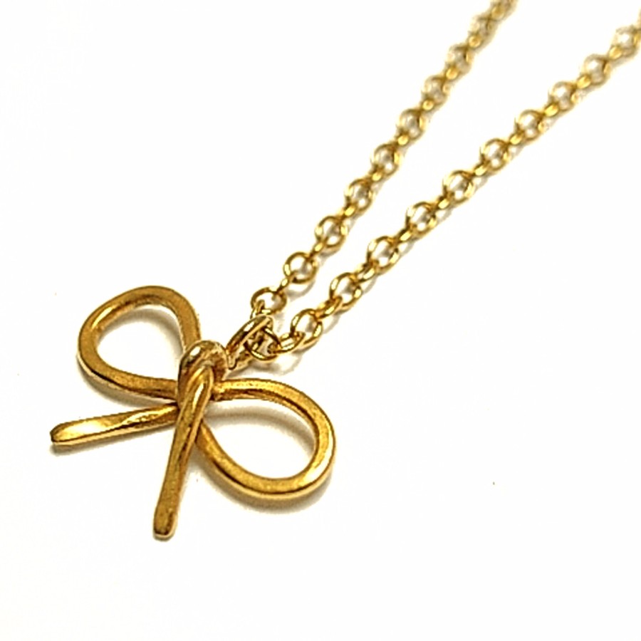 18ct golplated Bow Ribbon necklace