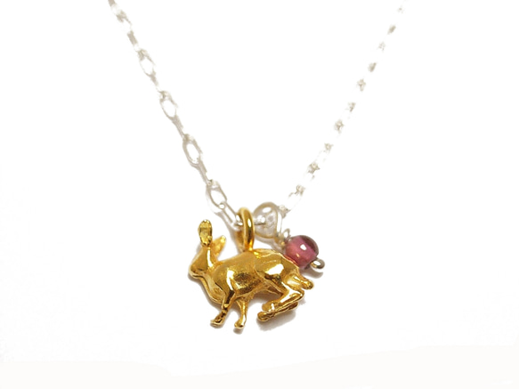 Rabbit 18ct goldplated / Silver Necklace 1枚目の画像