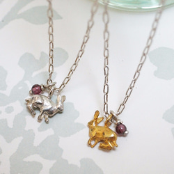 Rabbit 18ct goldplated / Silver Necklace 2枚目の画像