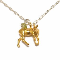 Deer 18ct goldplated /Silver Necklace 第1張的照片