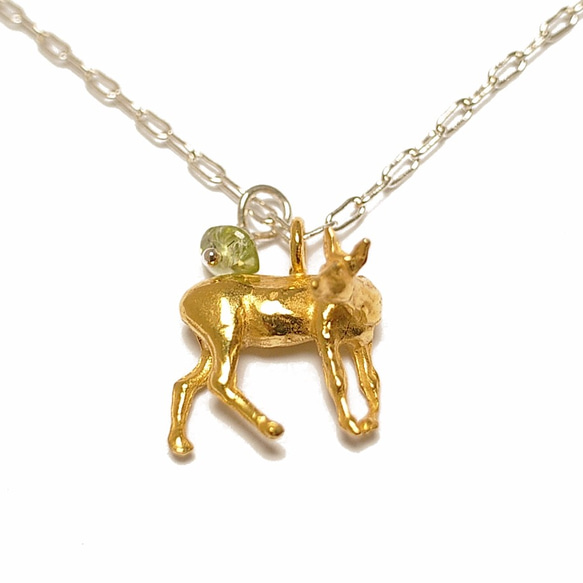 Deer 18ct goldplated /Silver Necklace 第1張的照片