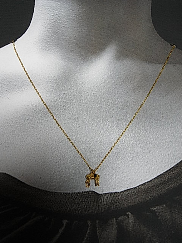 Deer 18ct goldplated /Silver Necklace 4枚目の画像