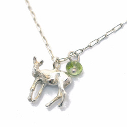 Deer 18ct goldplated /Silver Necklace 3枚目の画像