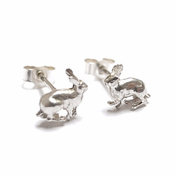 Rabbit 18ct goldplated Silver Studs 3枚目の画像