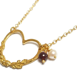 flower heart 18ct goldplated silver necklace 第1張的照片