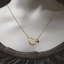 flower heart 18ct goldplated silver necklace 第2張的照片