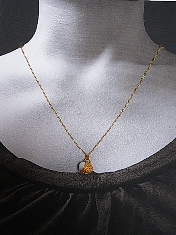 18ct goldplated teacup necklace pearl 4枚目の画像