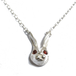 silver Rabbit head necklace 第1張的照片