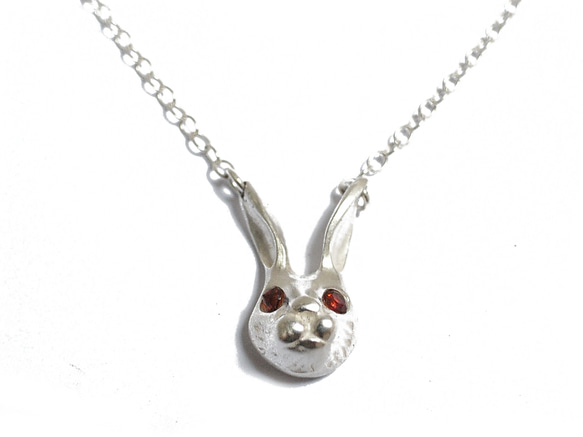 silver Rabbit head necklace 第1張的照片