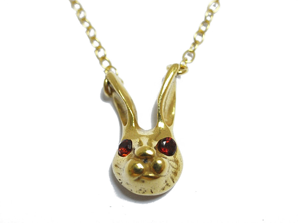 silver Rabbit head necklace 第2張的照片