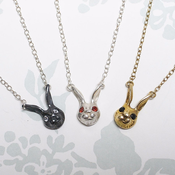 goldplated Rabbit head necklace 4枚目の画像