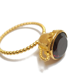 Rosehip(garnet)Teacup18ctgoldplatedRing 第2張的照片