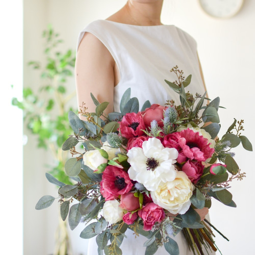 【最終割引】ウェディングブーケ　造花 ウエディングブーケ 二次会 結婚式 ウェディングブーケ 花嫁 披露宴