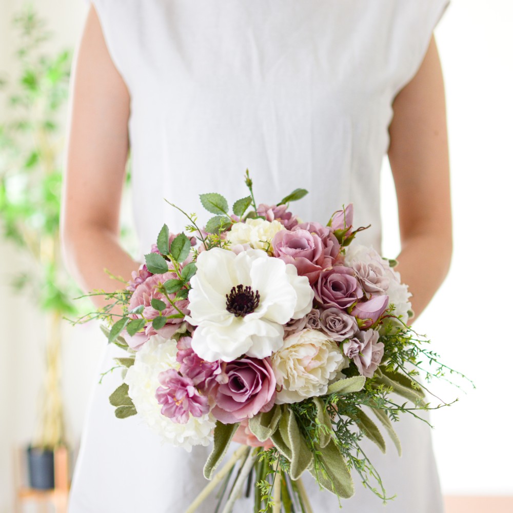 アネモネとピンクローズのブーケ（造花）