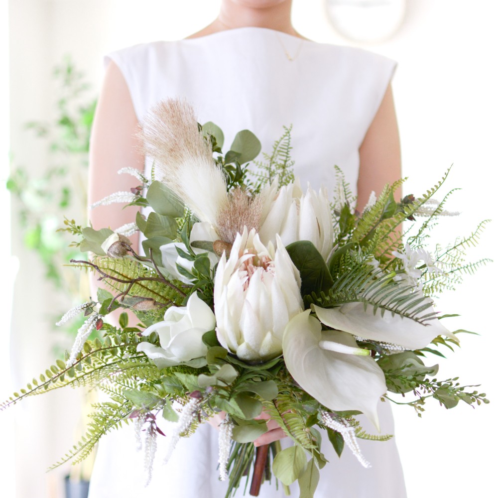 プロテアとアンスリウムのブーケ（造花）