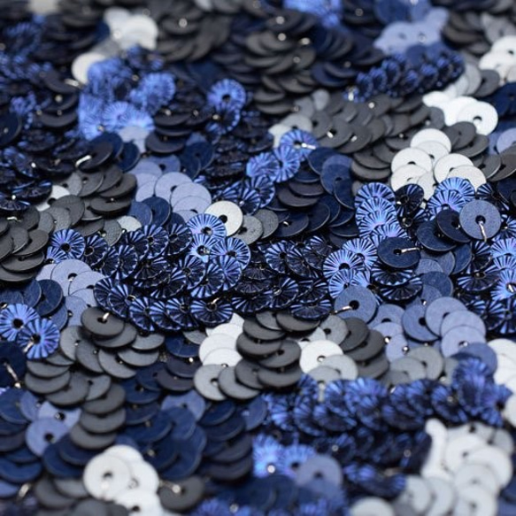 フランス製 ソレイユスパンコール 4mm  ソレイユミッドナイトブルー 糸通し 約500枚 5枚目の画像