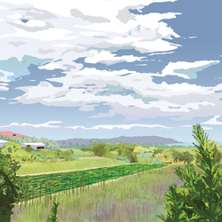 絵画 水彩画 風景画 画題「朝靄」 絵画 yamakasumi56 通販 15516947