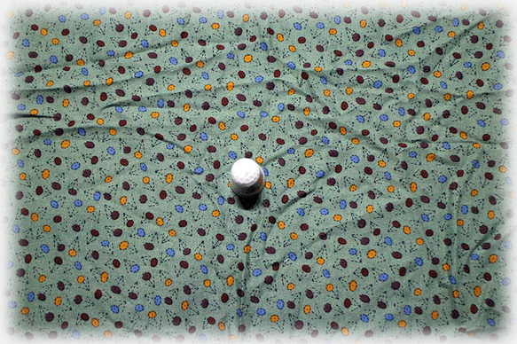 廃番　はぎれ　ブルーグレー　小花柄　レトロ　約32×44ｃｍ　1990年代 3枚目の画像