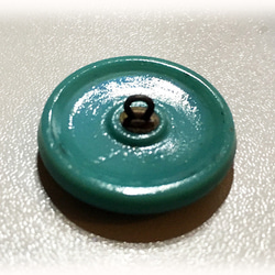 チェコ　ガラスボタン　ターコイズ　ペイズリー柄　直径2.7ｃｍ 3枚目の画像