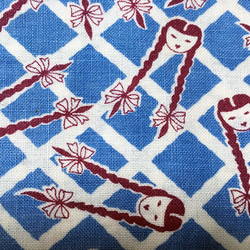 フィードサック　ノベルティプリント　三つ編み少女　18×24ｃｍ 1枚目の画像
