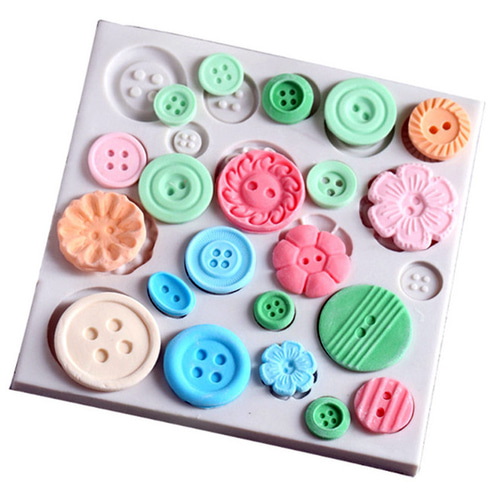 シリコンモールド ボタン型 樹脂粘土、レジンなどにどうぞ レジン