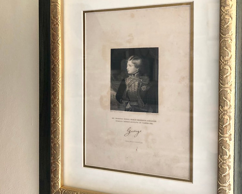 英国アンティーク　19世紀　貴婦人の肖像　額装 アンティーク 絵画】19世紀 英国 油絵 風俗画 少女に編みものを
