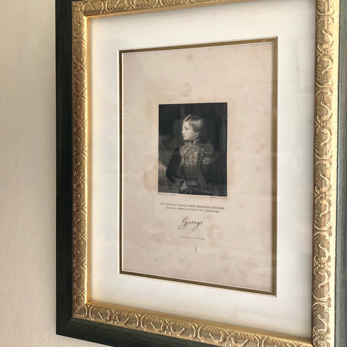 英国アンティークヴィンテージジョージ5世ポートレート フレーム付き