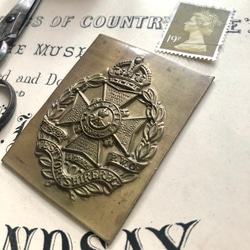 英国で出会った♪アンティーク 真鍮製パーツ 英国のエンブレム　王冠とクロスデザイン 4枚目の画像