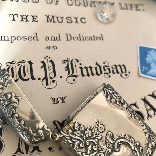 英国で出会った♪ アンティーク 植物模様 シルバープレート製 ヴェスタ