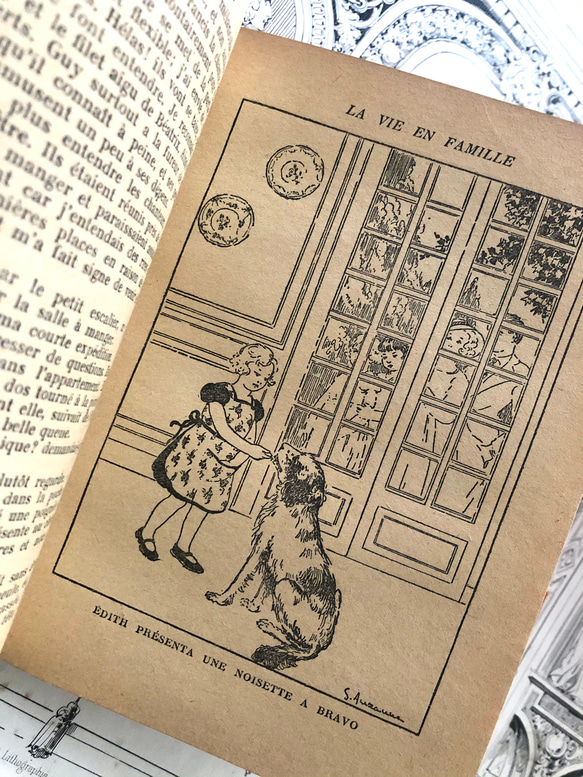 英国で出会った♪ 仏アンティークの本 1934年 サイン入り「LA VIE EN FAMILLE」 7枚目の画像