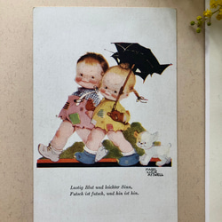 英国で出会った♪ 笑顔のふたり　アンティークのポストカード  byマーベル・ルーシー・アトウェル 2枚目の画像