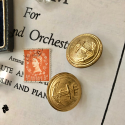 英国で出会った♪イギリス アンティークボタン 2個セット 真鍮製  王冠とアンカー/イカリ 6枚目の画像