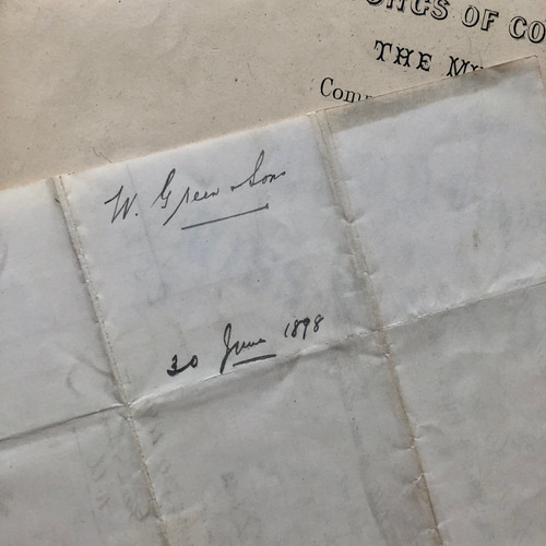 英国で出会った♪ アンティーク 1898年 ヴィクトリア期 手書きの文書