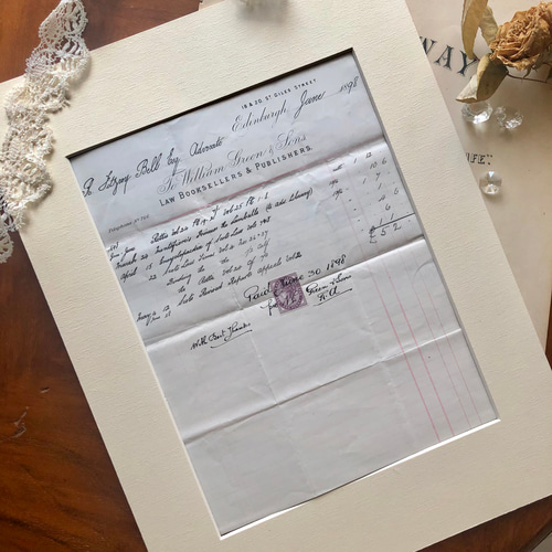 英国で出会った♪ アンティーク 1898年 ヴィクトリア期 手書きの文書