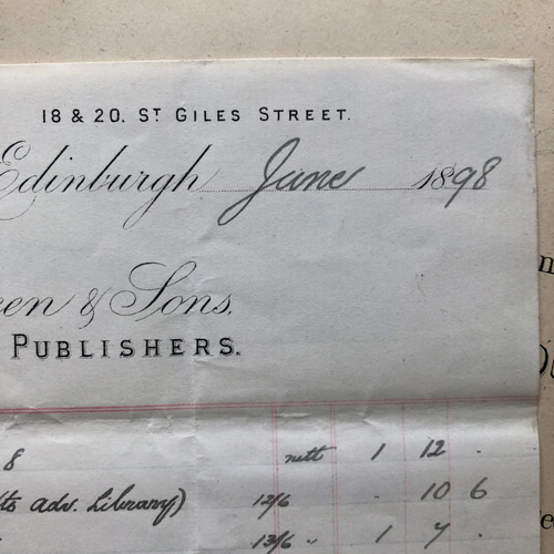 英国で出会った♪ アンティーク 1898年 ヴィクトリア期 手書きの文書
