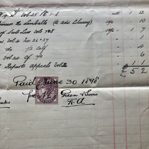 1891年 英国 アンティーク書類 蝋封付 手書き文書 英国王室印 1891年