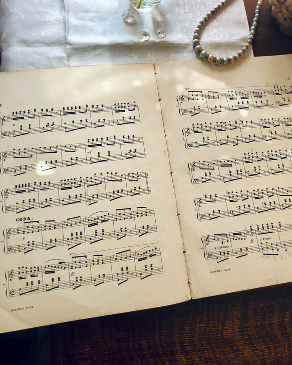 英国で出会った♪19世紀 ヴィクトリアン アンティークの楽譜 「ジャスミン ポルカ」4枚8ページ 8枚目の画像