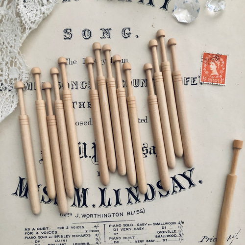 シ*ラ様 ボビン糸巻き器 ボビンレース用 木製ボビン 80本セット ボビン