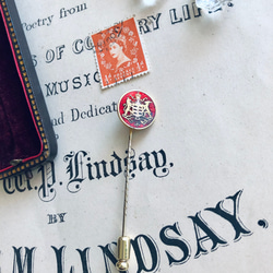 英国で出会った♪アンティーク 紋章デザイン エナメル製のピンブローチ/クラバットピン 8枚目の画像