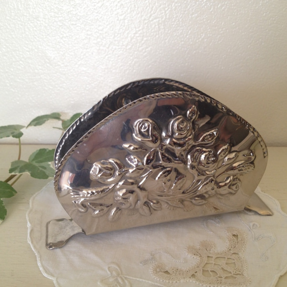 英国アンティーク Yeoman Plate 銀メッキ ナプキンホルダー