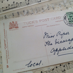 英国買い付け♪ アンティークのパンジーのポストカード　1909年消印入り 5枚目の画像