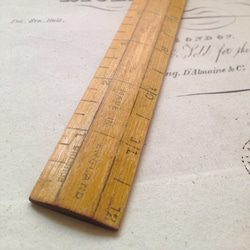英国で出会った♪ アンティーク 木製スケール 定規 12インチ B 2枚目の画像
