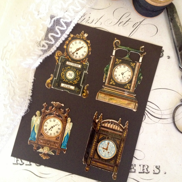 英国アンティーク♪ヴィクトリア時代のクロモス 時計のデザイン 1枚目の画像